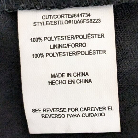 THREE PINK HEARTS Black/Navy Blue Chevron Stripe Chiffon Short Dress; Size XS - Picture 5 of 7